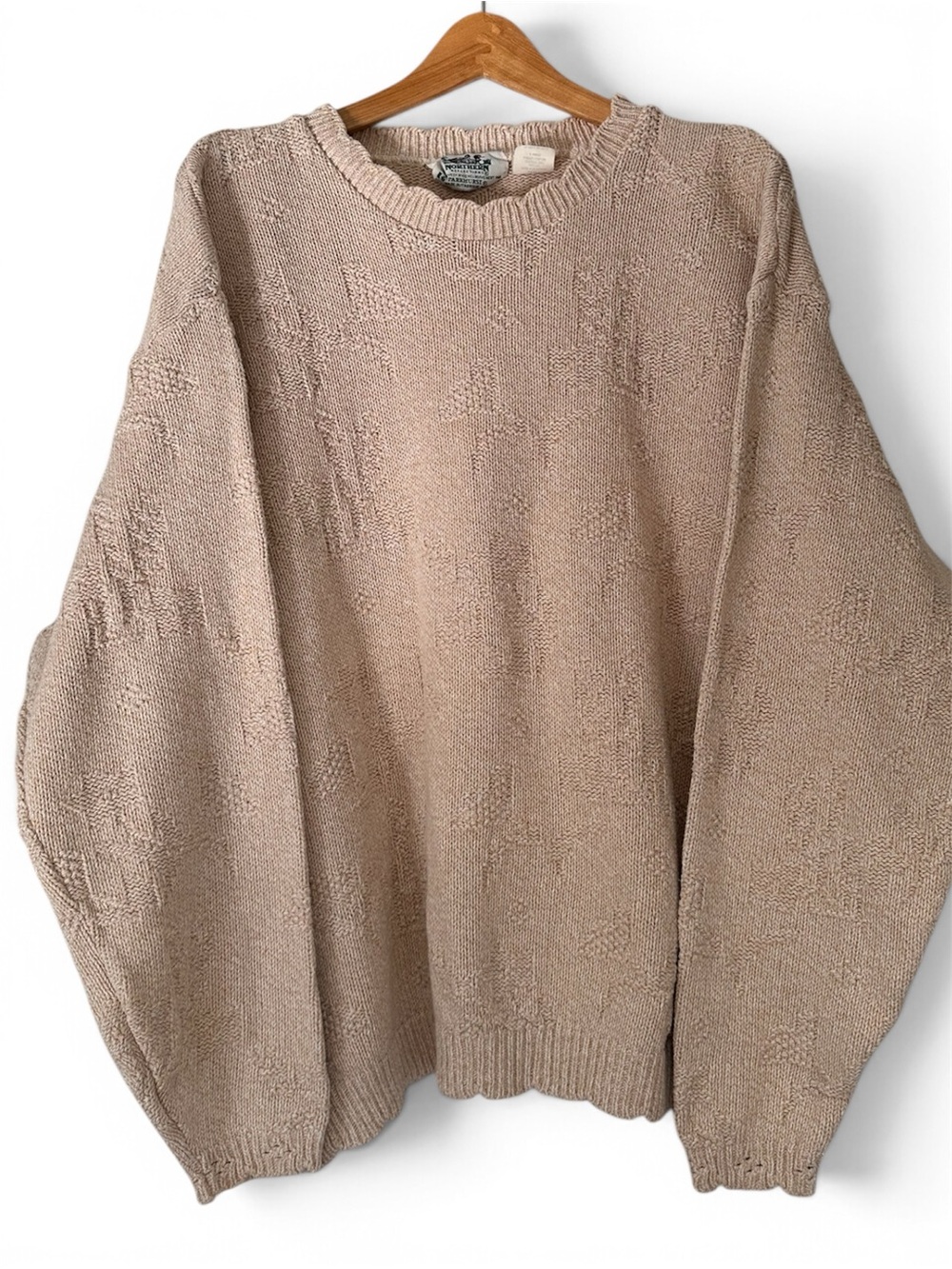 Vintage Northern Reflections Knit Patterned Sweater in Oatmeal
